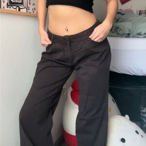 Low-Rise Brown Trousers